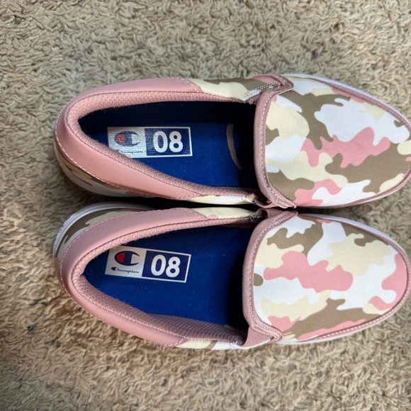 Champion Pink and Tan Camo Slip-On Sneakers - Picture 1 of 6